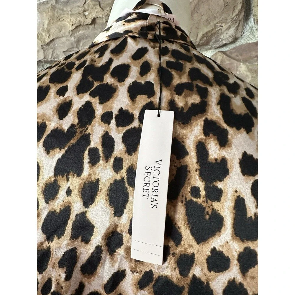 NWT Victoria's Secret Cheetah Lace Kimono Bath Lounge Robe XS/S msrp $79